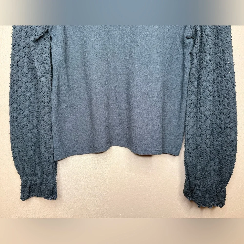 Madewell Texture & Thread Eyelet Mix Ruffle-Sleeve Top Sz Large Whimsigoth Boho - Picture 12 of 14